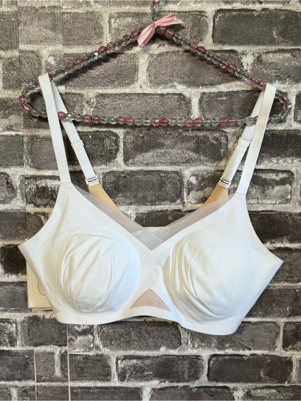 Honeylove bra White nude mesh